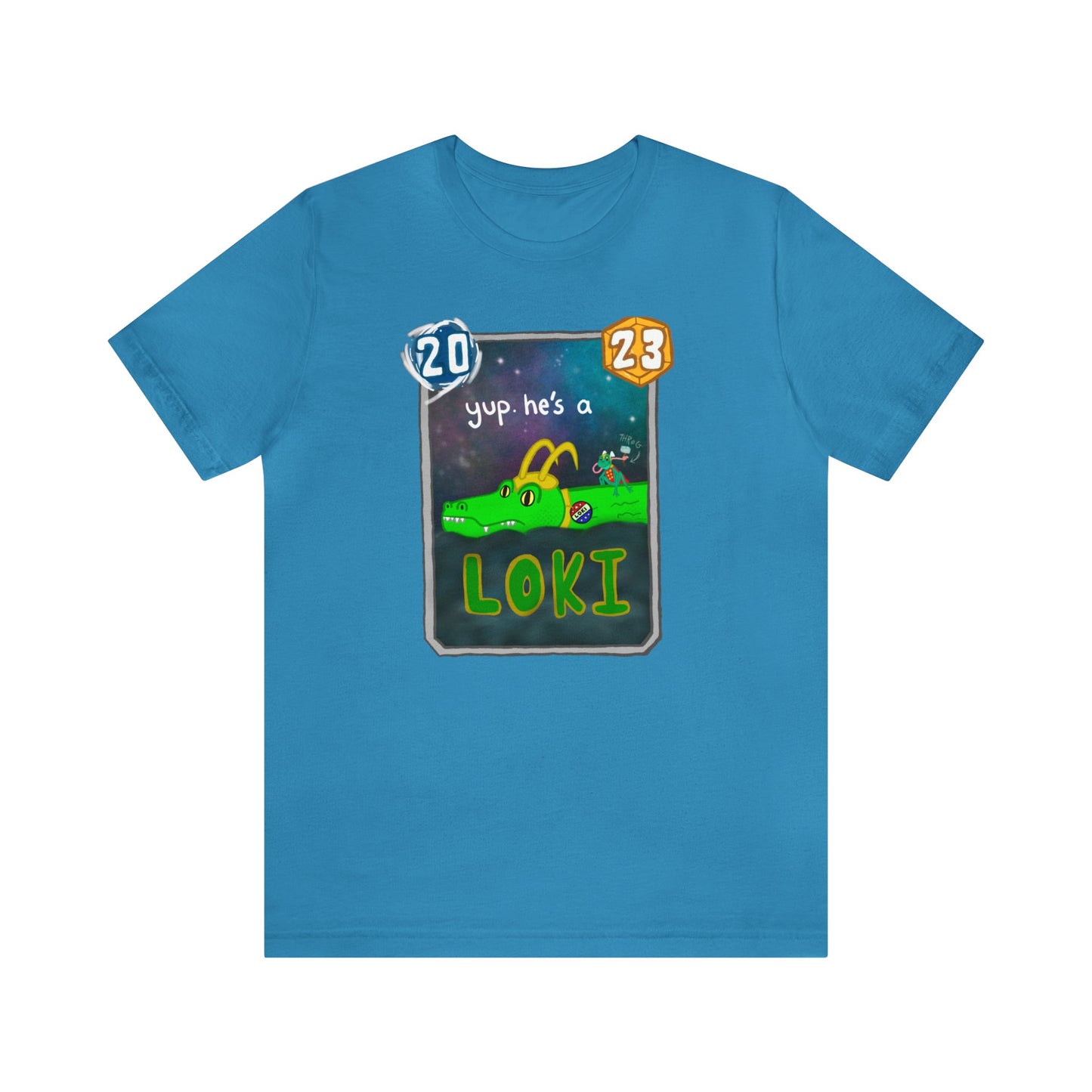 Snap Kang x Spooky Dino Marvel Snap inspired Alligator Loki Card - Unisex Jersey Short Sleeve Tee