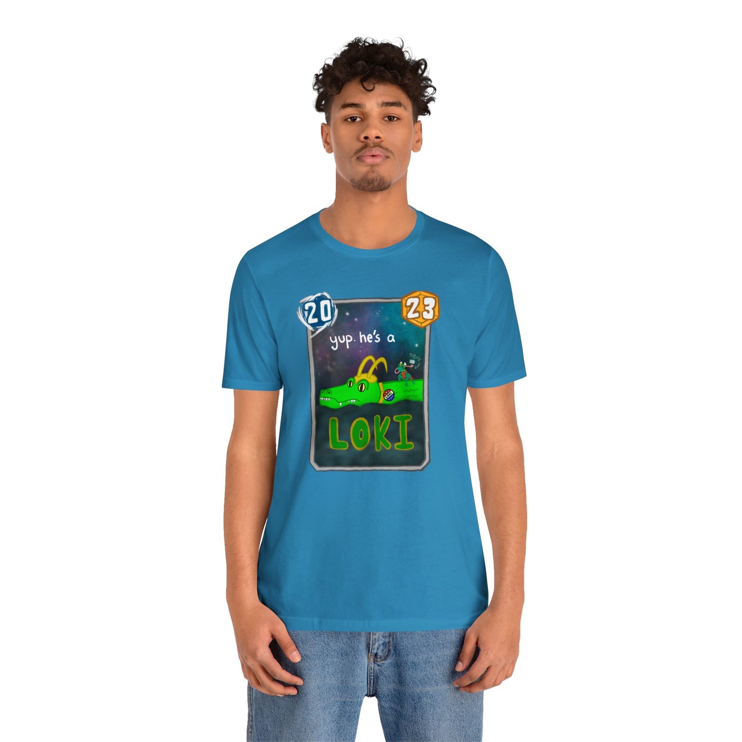 Snap Kang x Spooky Dino Marvel Snap inspired Alligator Loki Card - Unisex Jersey Short Sleeve Tee