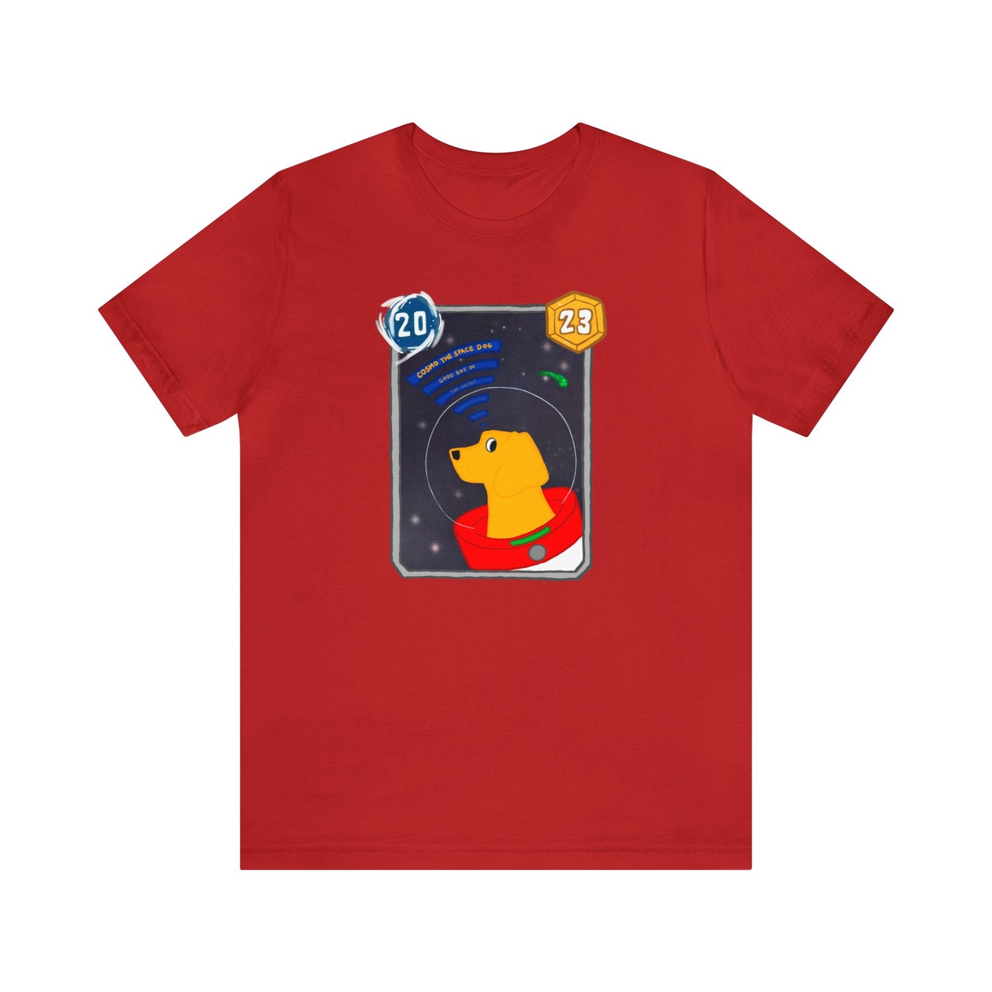 Snap Kang x Spooky Dino Marvel Snap inspired Cosmo Card (Good Boy Variant) - Unisex Jersey Short Sleeve Tee