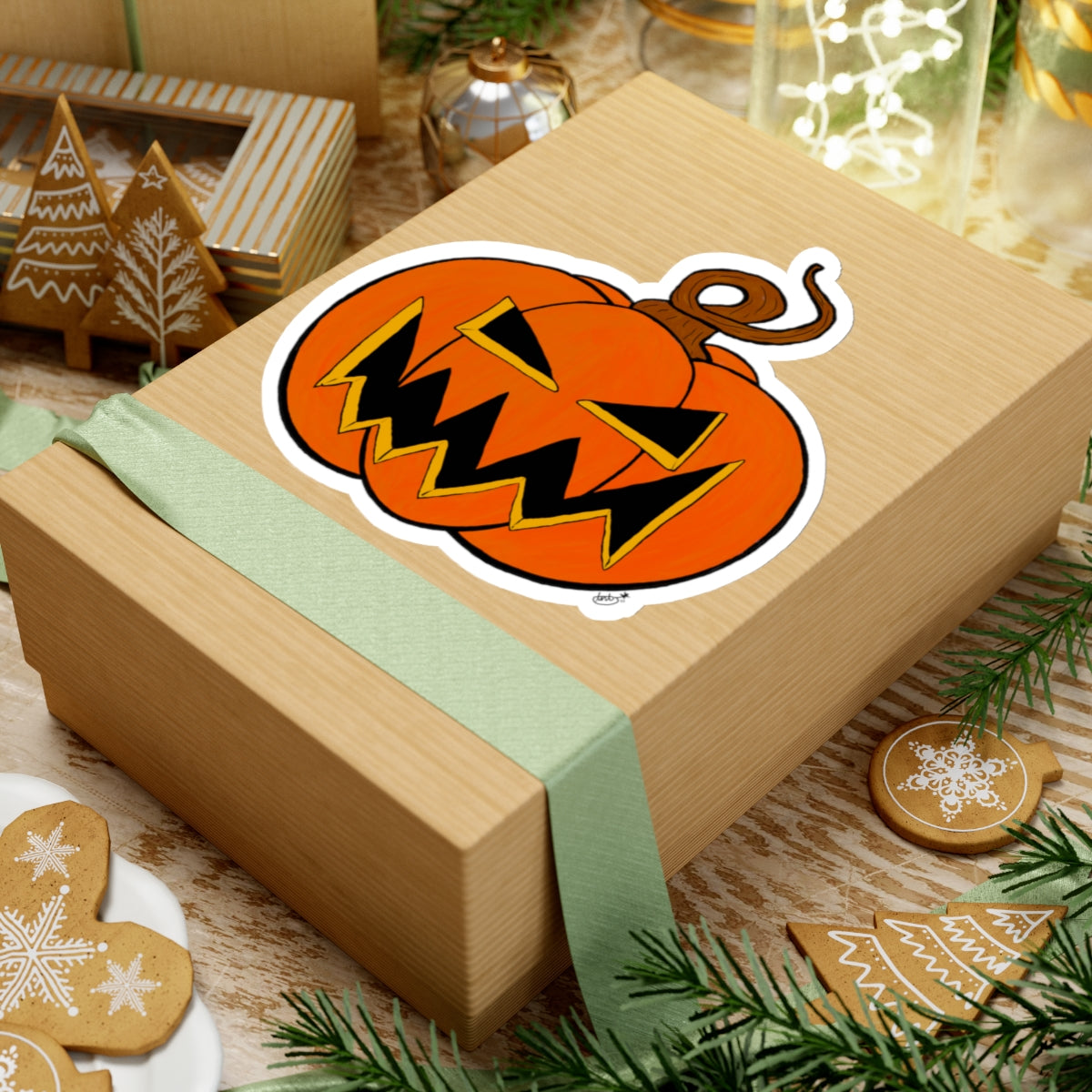 Halloween Pumpkin Stickers | Pumpkin Face Stickers | Spooky Dinosaur