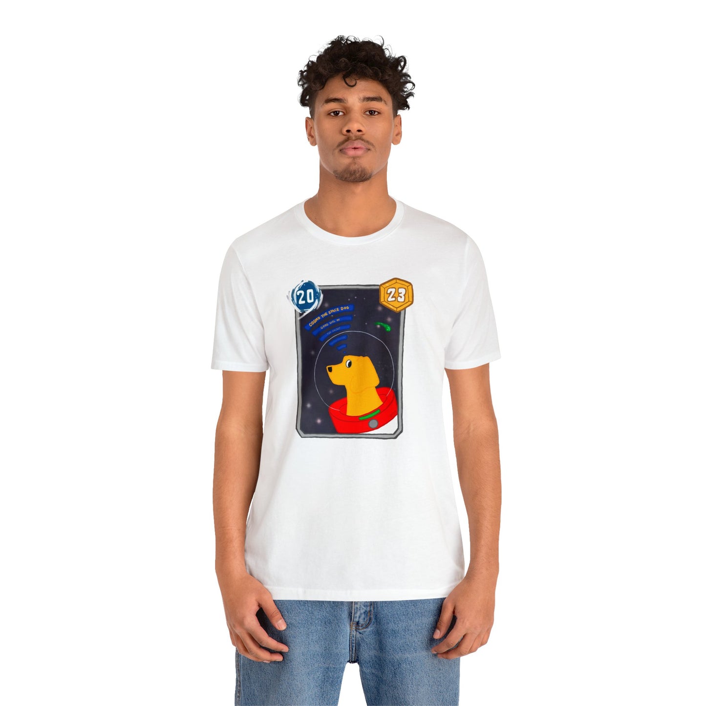 Snap Kang x Spooky Dino Marvel Snap inspired Cosmo Card (Good Girl Variant) - Unisex Jersey Short Sleeve Tee
