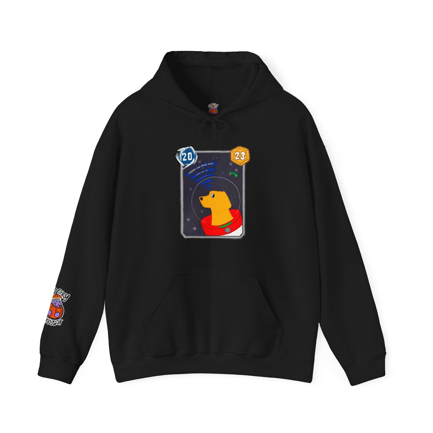 Snap Kang x Spooky Dino Marvel Snap inspired Cosmo Card (Good Boy Variant) - Unisex Heavy Blend™ Hooded Sweatshirt