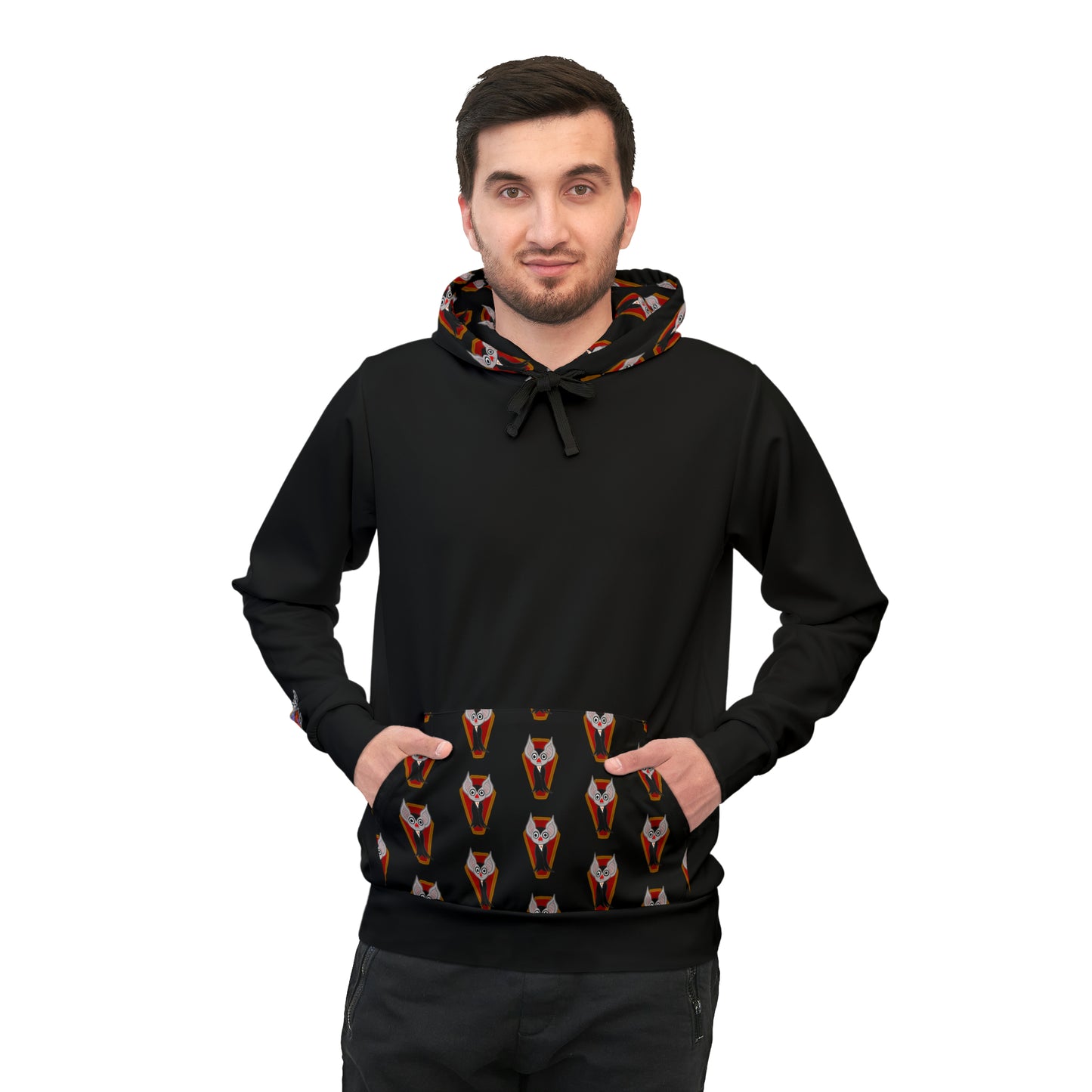 Black "Drac" Spooky Dino Original - Athletic Hoodie