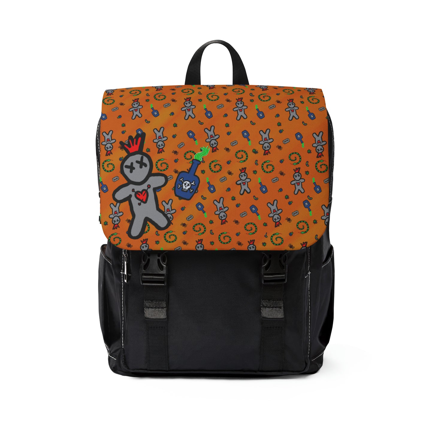 Black Canvas Backpack | Best Canvas Backpack | Spooky Dinosaur