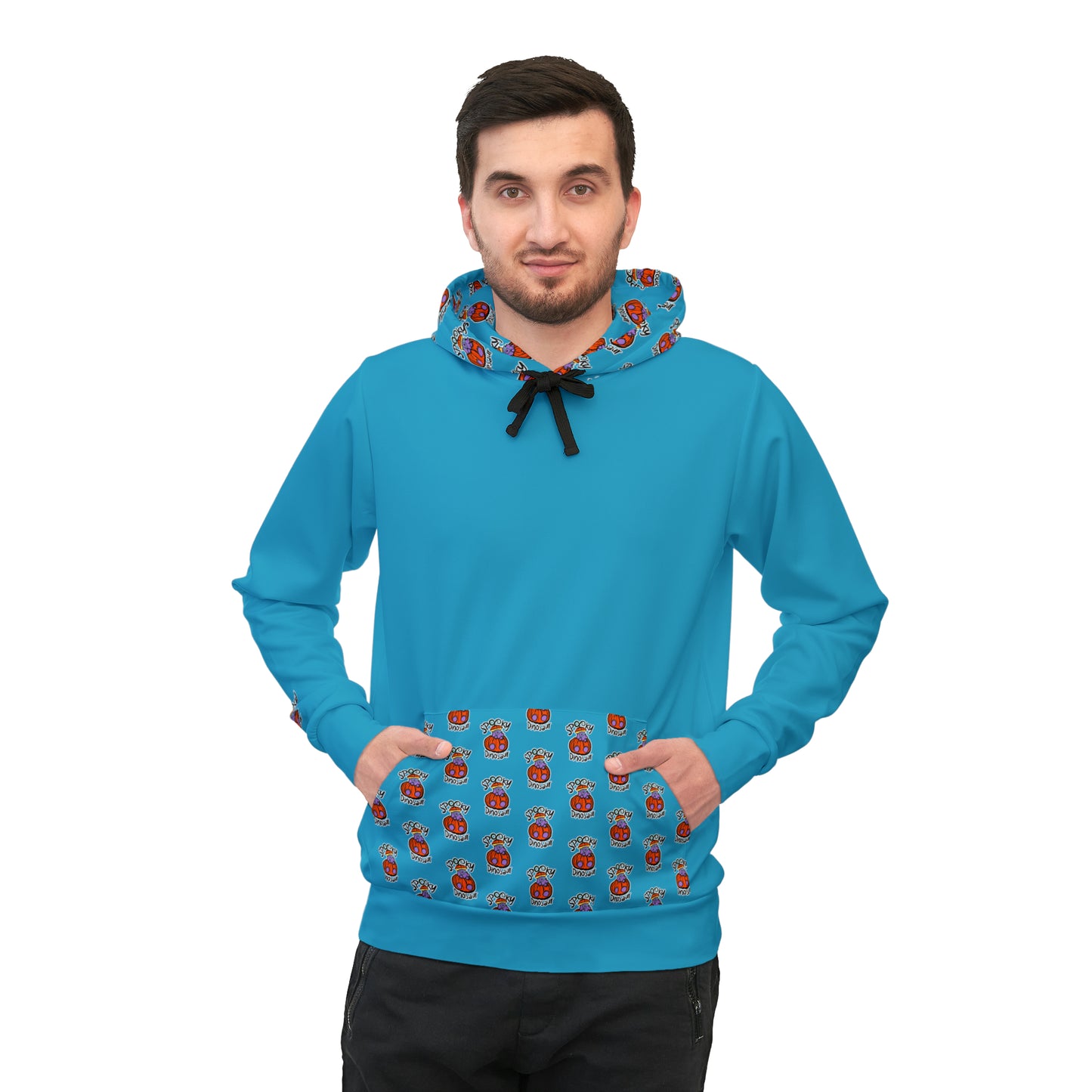 Blue "Milton" Spooky Dino Original - Athletic Hoodie