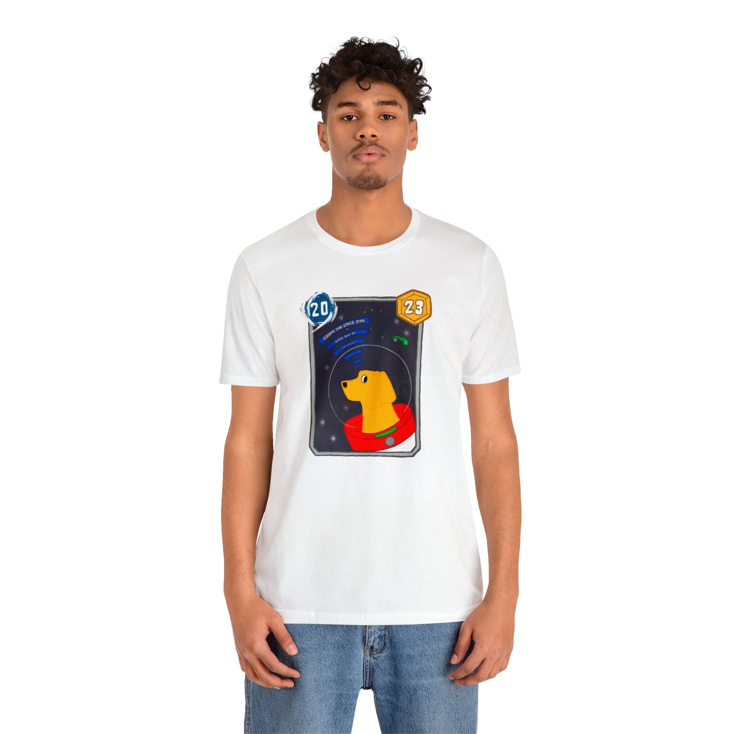 Snap Kang x Spooky Dino Marvel Snap inspired Cosmo Card (Good Boy Variant) - Unisex Jersey Short Sleeve Tee