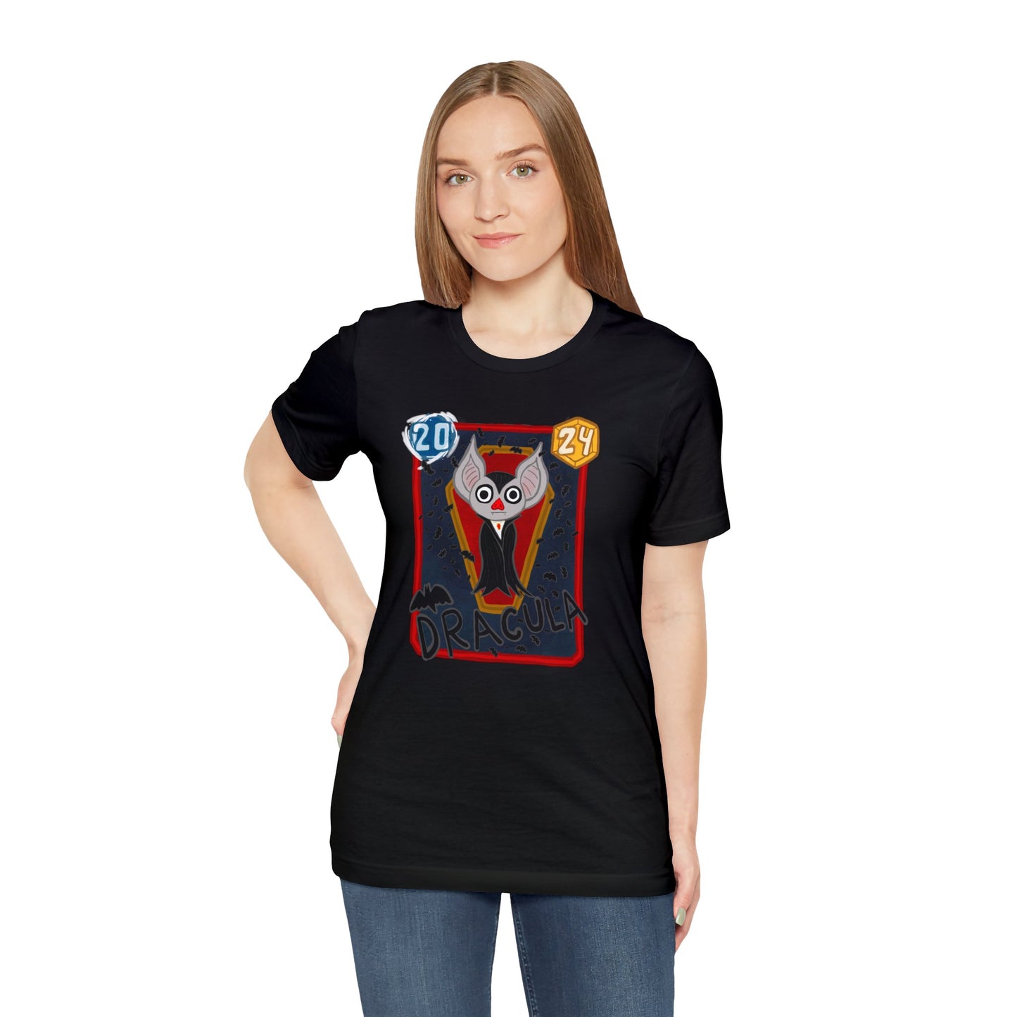 Snap Kang x Spooky Dino Marvel Snap inspired Dracula Card - Unisex Jersey Short Sleeve Tee