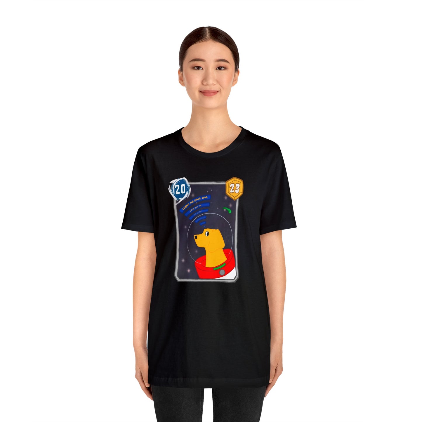 Snap Kang x Spooky Dino Marvel Snap inspired Cosmo Card (Good Boy Variant) - Unisex Jersey Short Sleeve Tee
