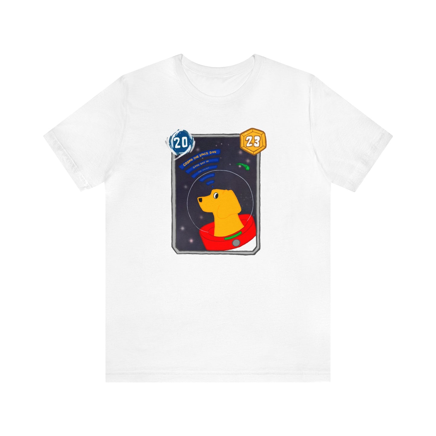 Snap Kang x Spooky Dino Marvel Snap inspired Cosmo Card (Good Boy Variant) - Unisex Jersey Short Sleeve Tee