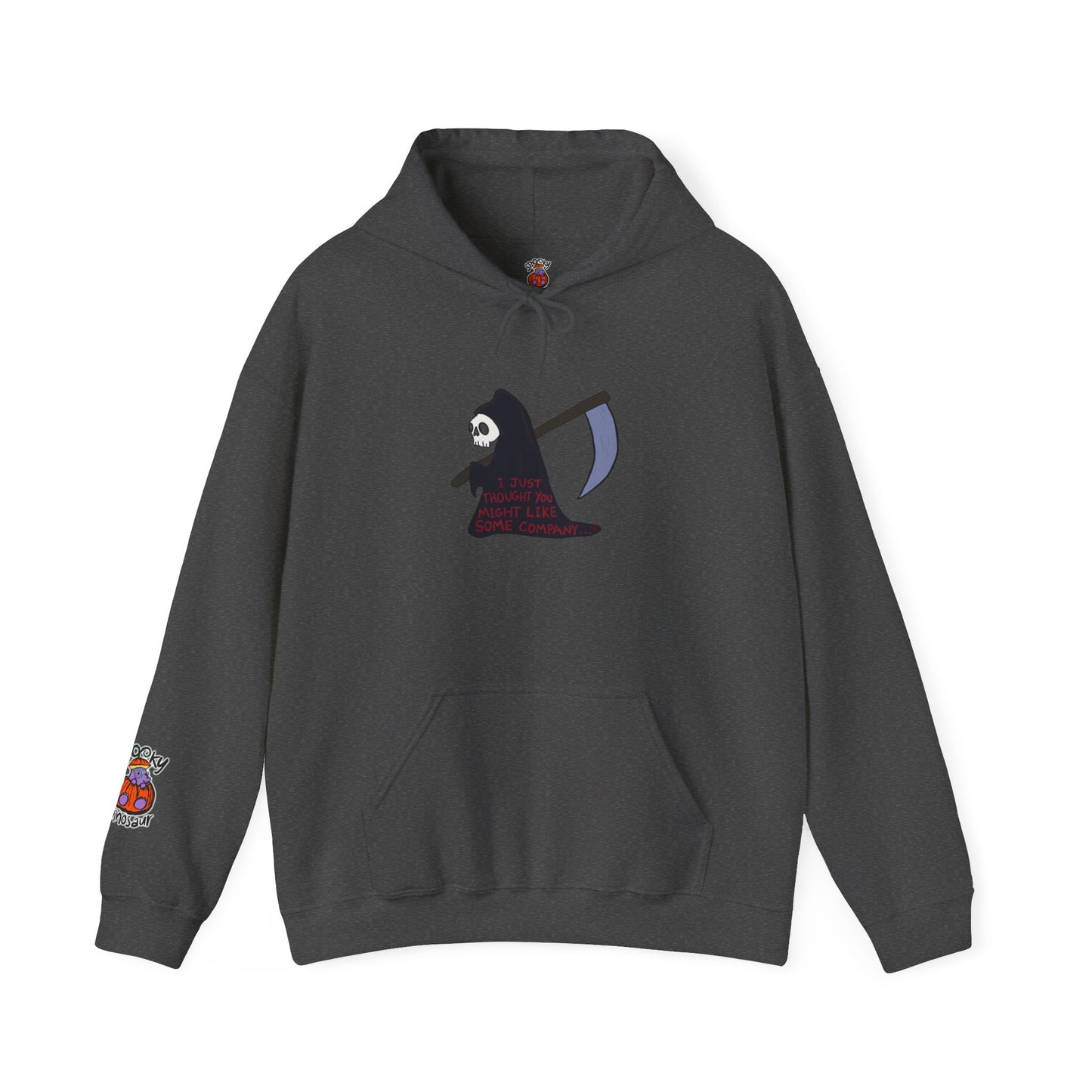 "The Lonely Reaper" Spooky Dino Original - Unisex Heavy Blend™ Hooded Sweatshirt