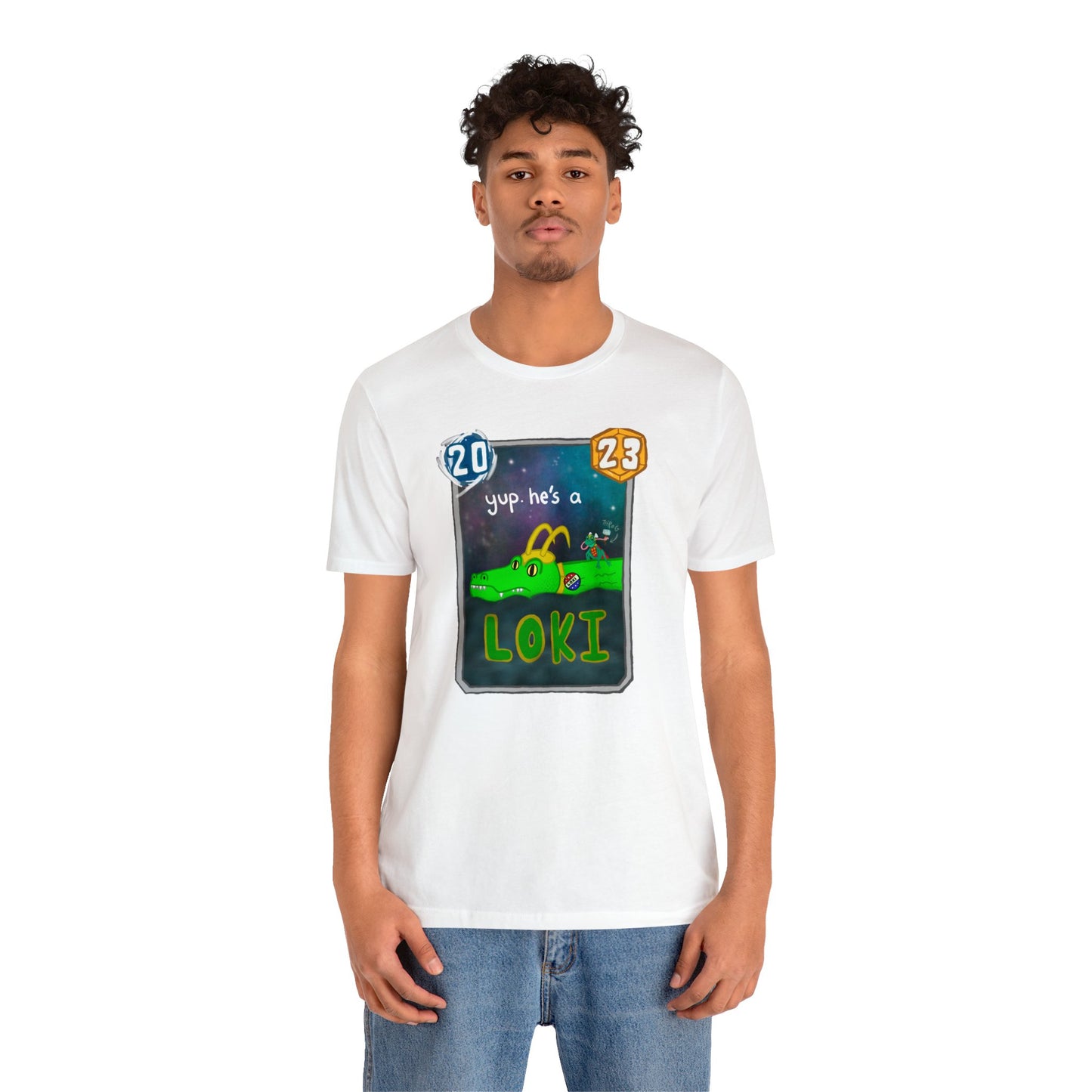Snap Kang x Spooky Dino Marvel Snap inspired Alligator Loki Card - Unisex Jersey Short Sleeve Tee