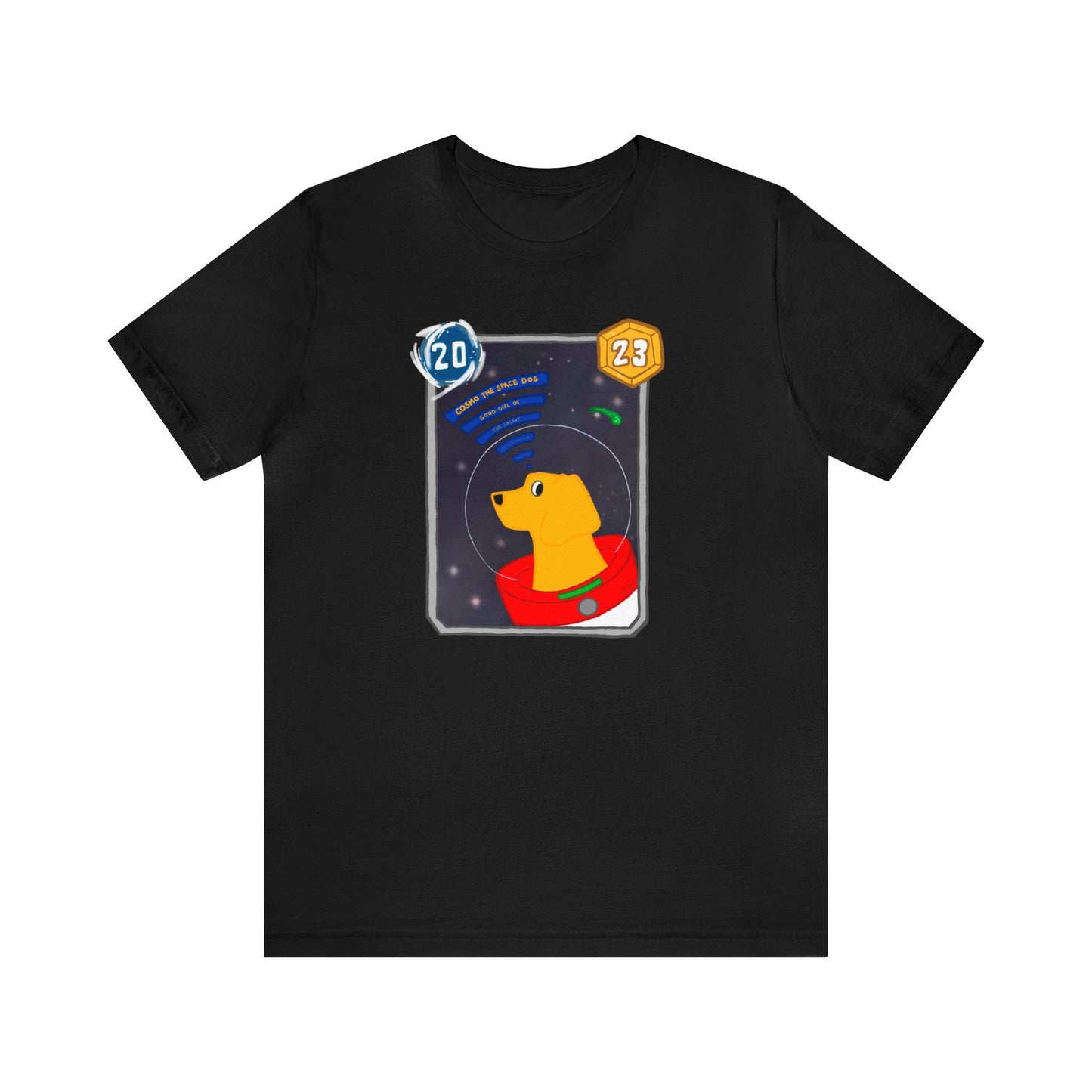 Snap Kang x Spooky Dino Marvel Snap inspired Cosmo Card (Good Girl Variant) - Unisex Jersey Short Sleeve Tee