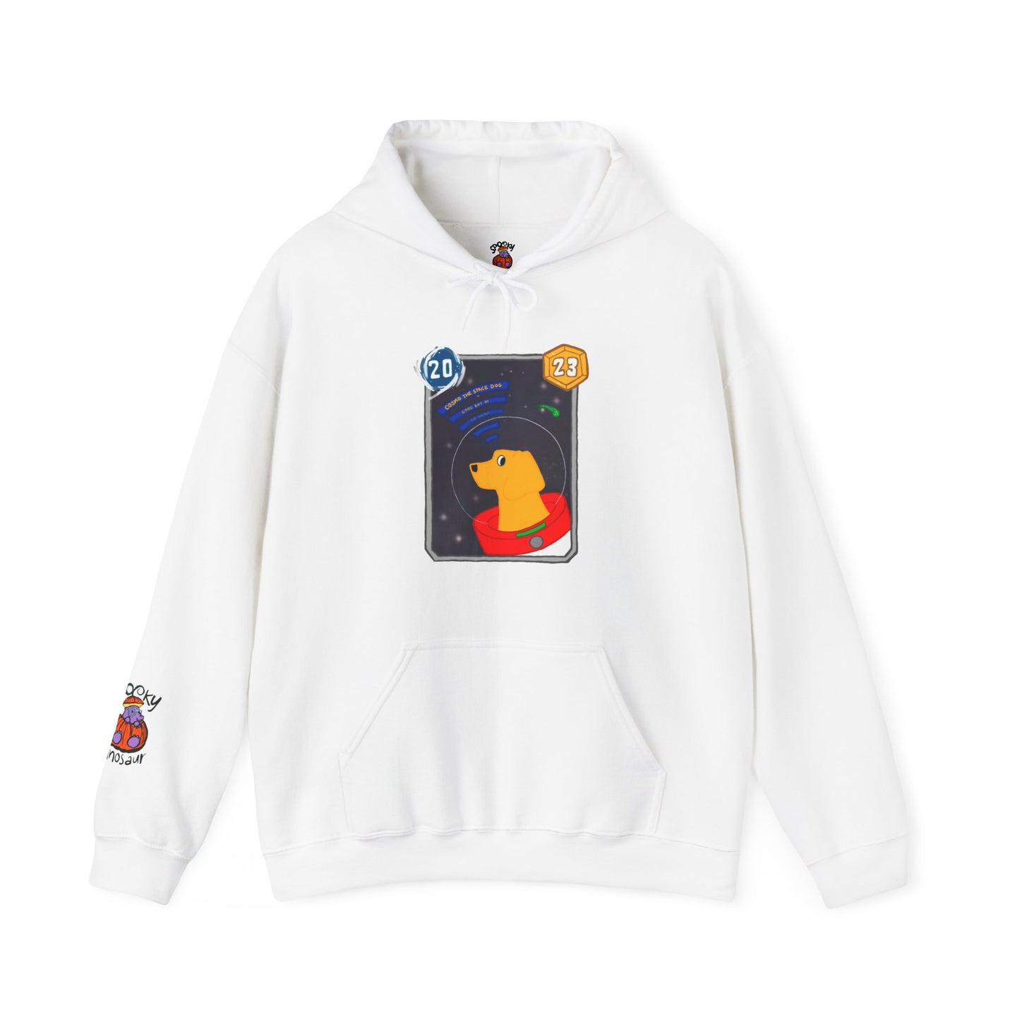 Snap Kang x Spooky Dino Marvel Snap inspired Cosmo Card (Good Boy Variant) - Unisex Heavy Blend™ Hooded Sweatshirt