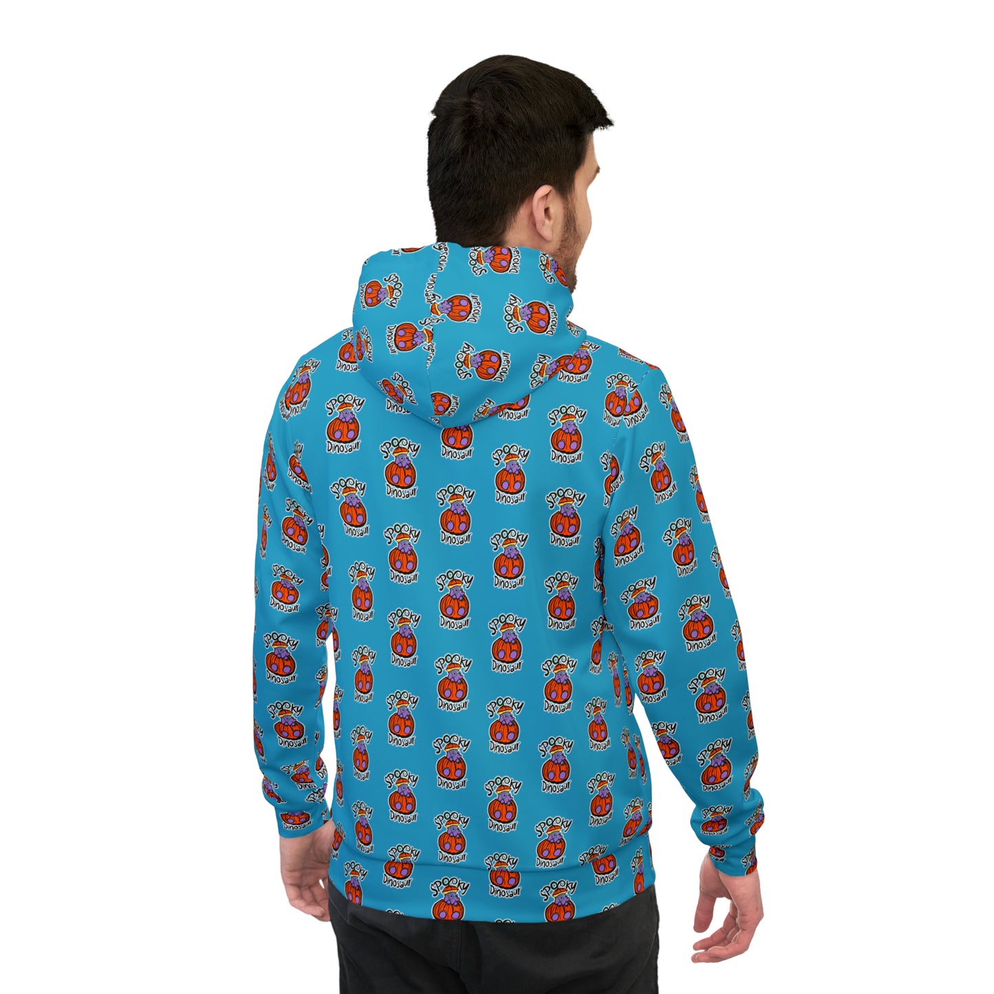 Blue Tiled "Milton" Spooky Dino Original - Athletic Hoodie