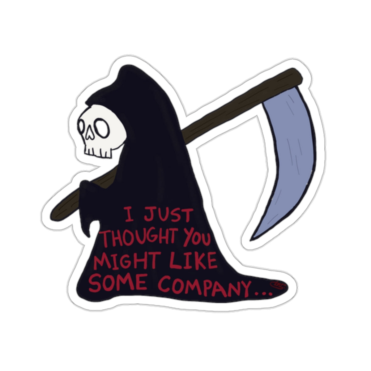 "The Lonely Reaper" Spooky Dino Original - Stickers