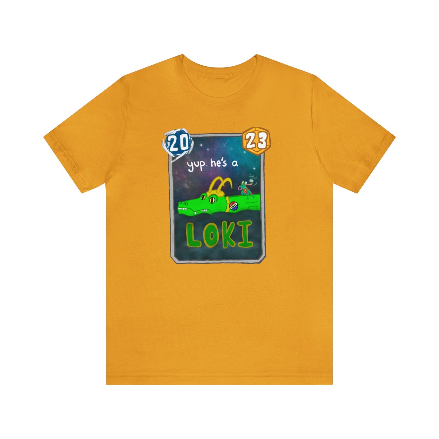 Snap Kang x Spooky Dino Marvel Snap inspired Alligator Loki Card - Unisex Jersey Short Sleeve Tee