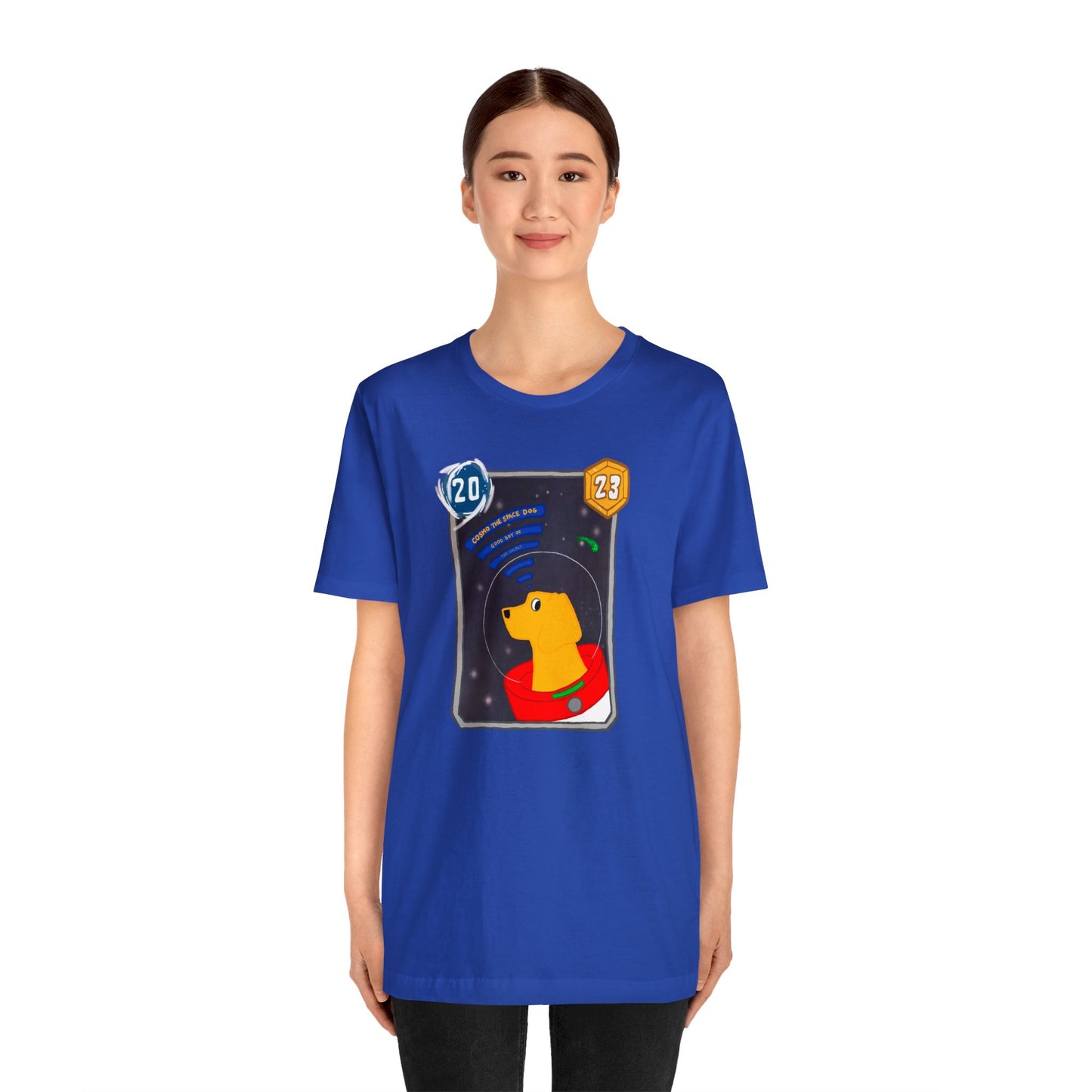 Snap Kang x Spooky Dino Marvel Snap inspired Cosmo Card (Good Boy Variant) - Unisex Jersey Short Sleeve Tee