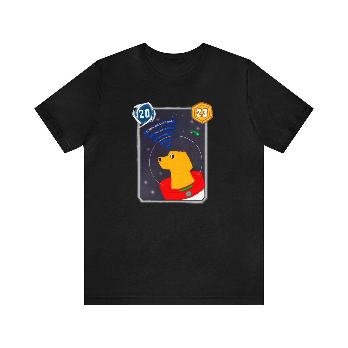 Snap Kang x Spooky Dino Marvel Snap inspired Cosmo Card (Good Boy Variant) - Unisex Jersey Short Sleeve Tee