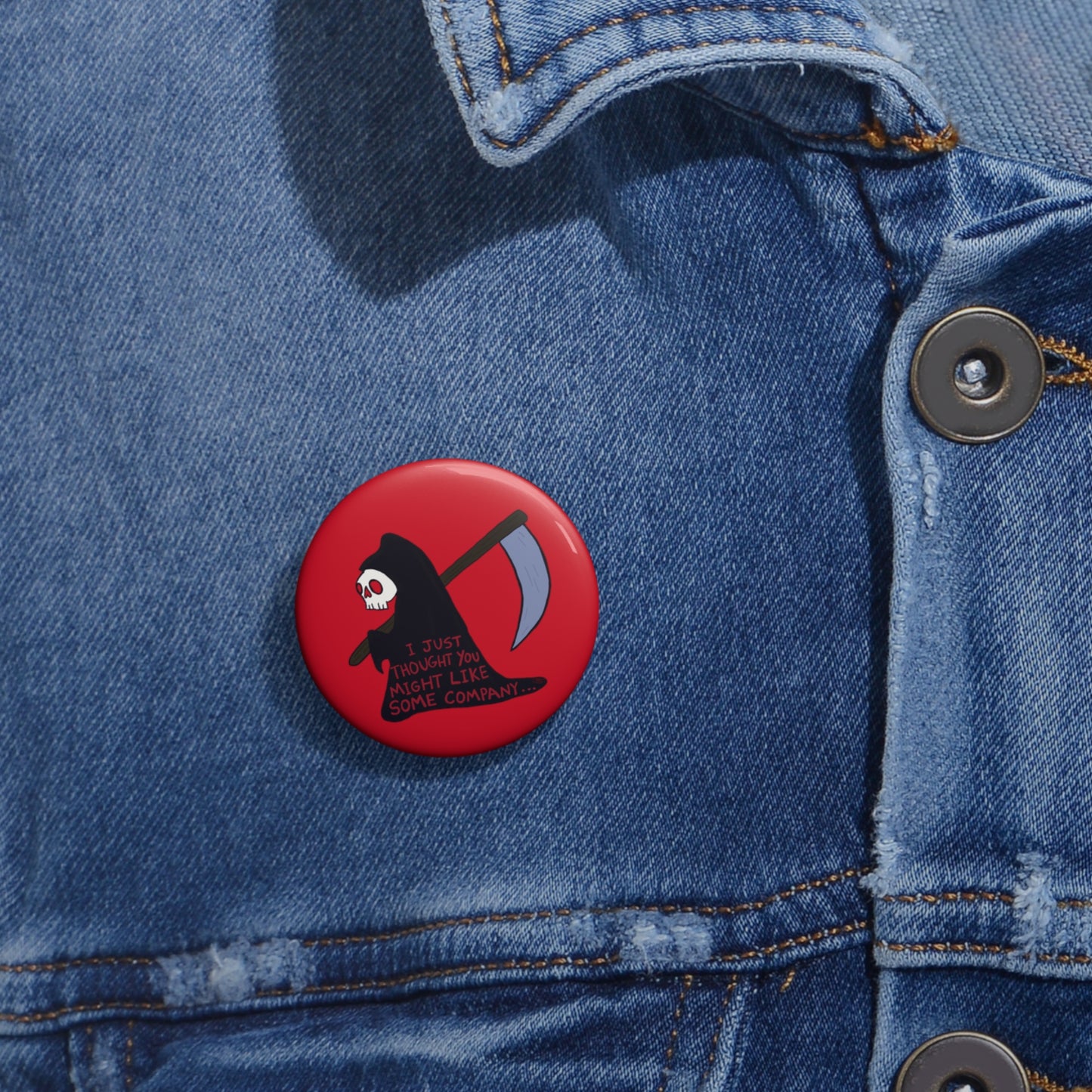 "The Lonely Reaper" Spooky Dino Original - Custom Pin