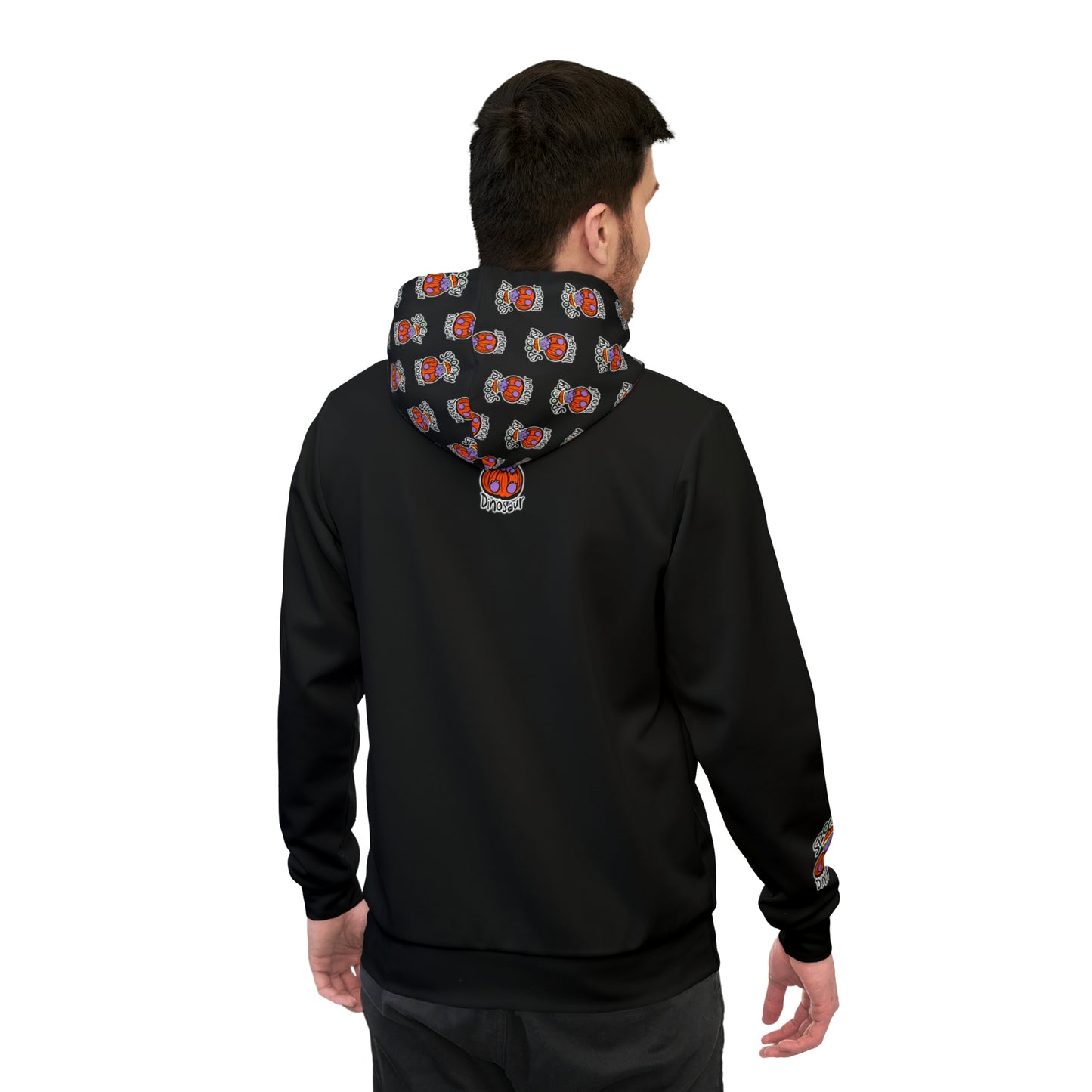 Black "Milton" Spooky Dino Original - Athletic Hoodie