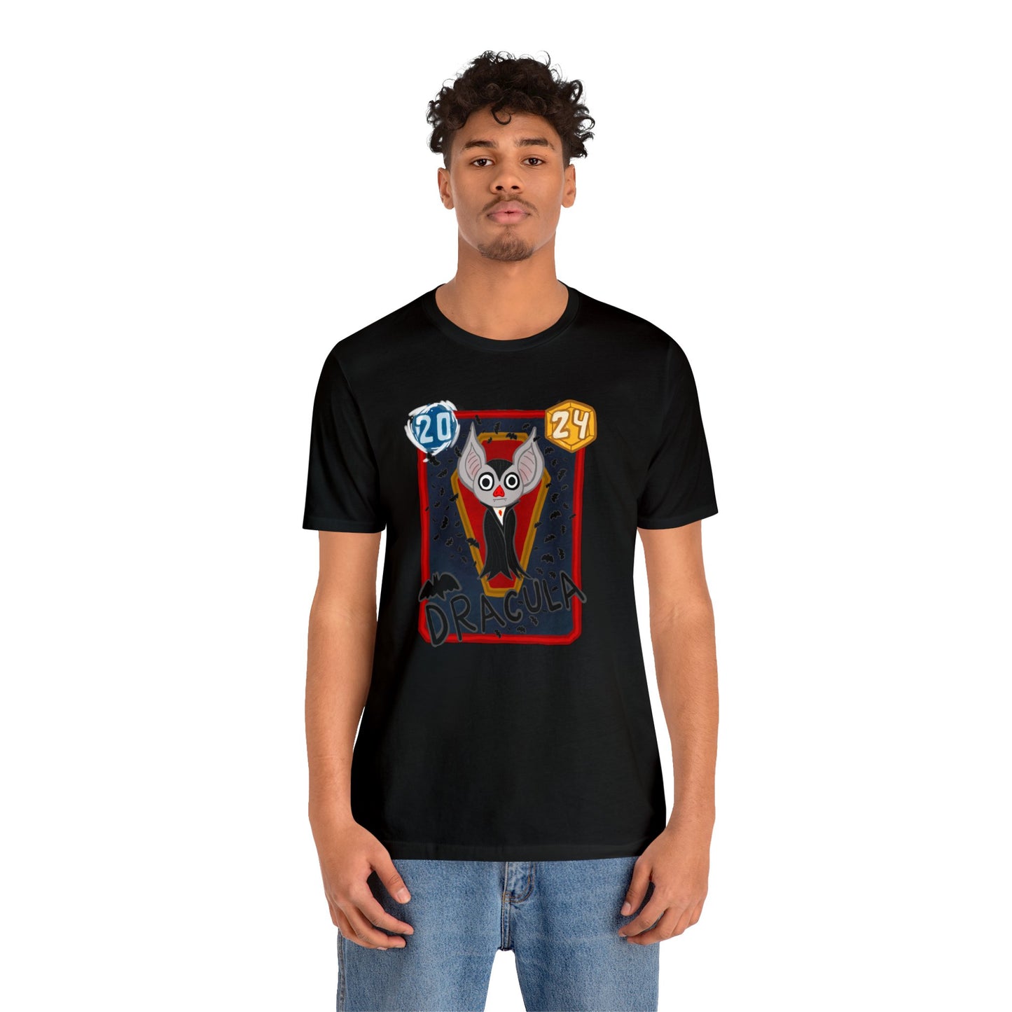Snap Kang x Spooky Dino Marvel Snap inspired Dracula Card - Unisex Jersey Short Sleeve Tee