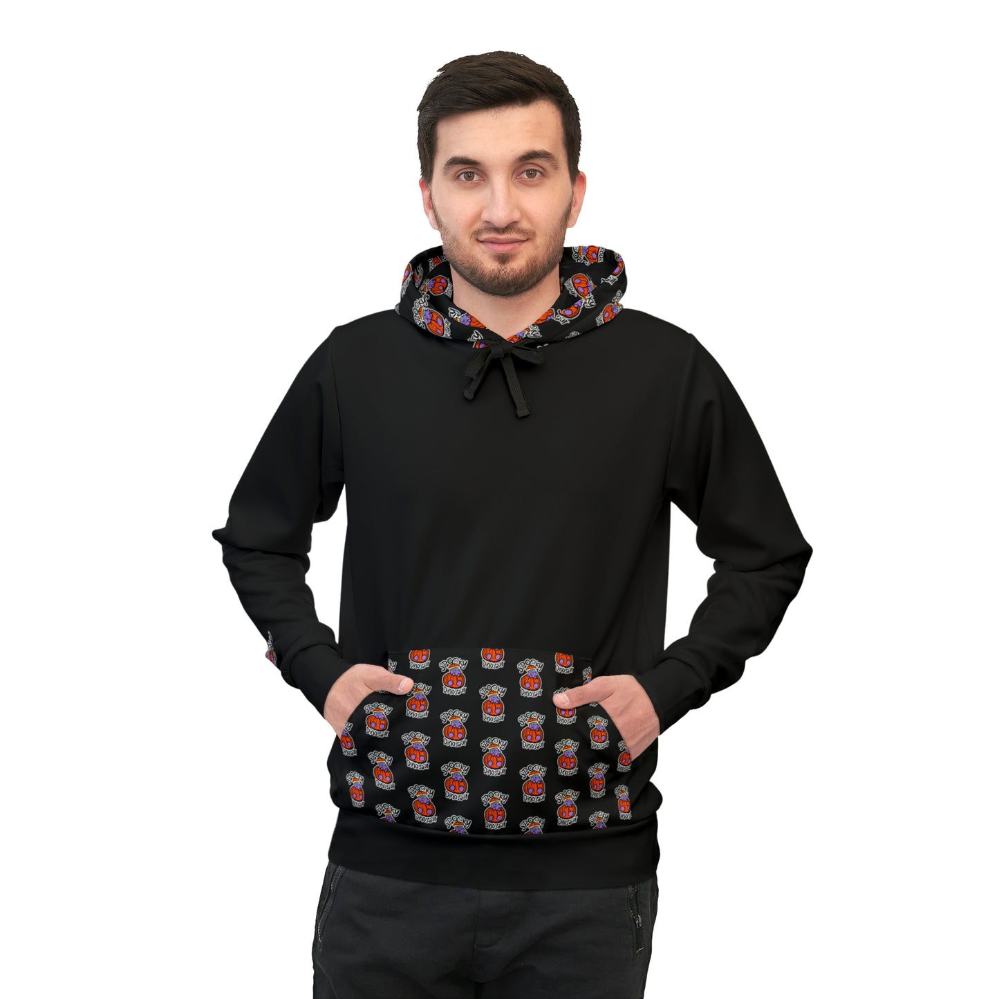 Black "Milton" Spooky Dino Original - Athletic Hoodie