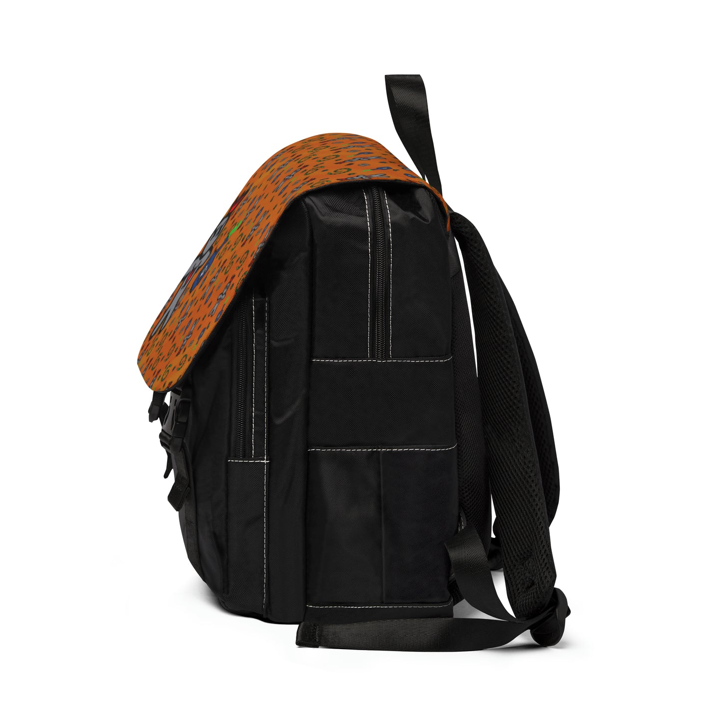Black Canvas Backpack | Best Canvas Backpack | Spooky Dinosaur