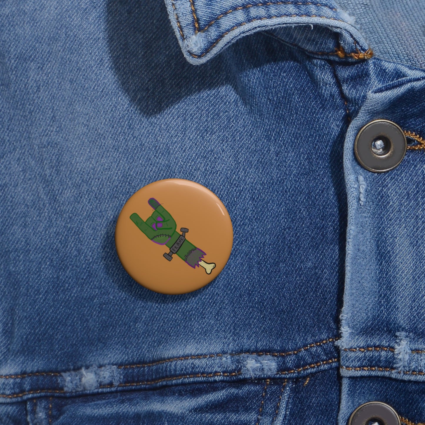 "Monster of Rock" Spooky Dino Original - Custom Pin