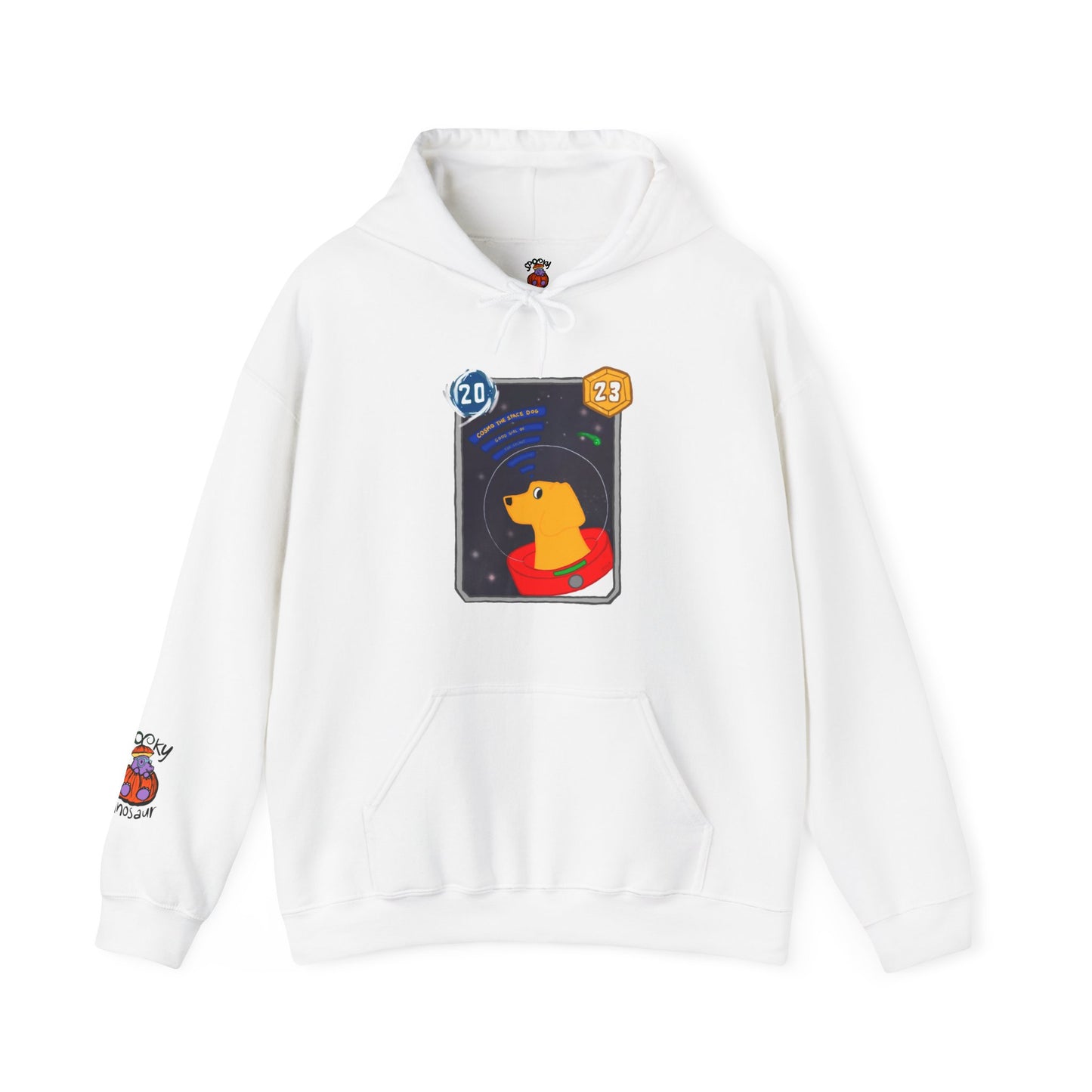 Snap Kang x Spooky Dino Marvel Snap inspired Cosmo Card (Good Girl Variant) - Unisex Heavy Blend™ Hooded Sweatshirt