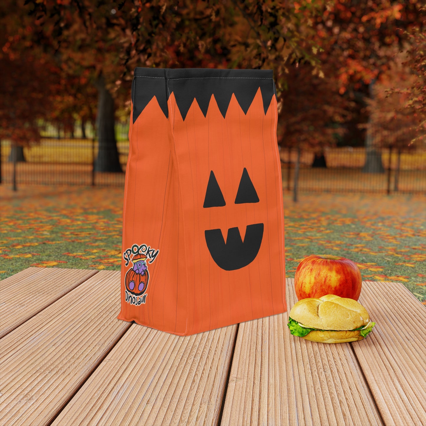 "Tricks and Treats, Please!" Spooky Dino Original - Lunch Bag