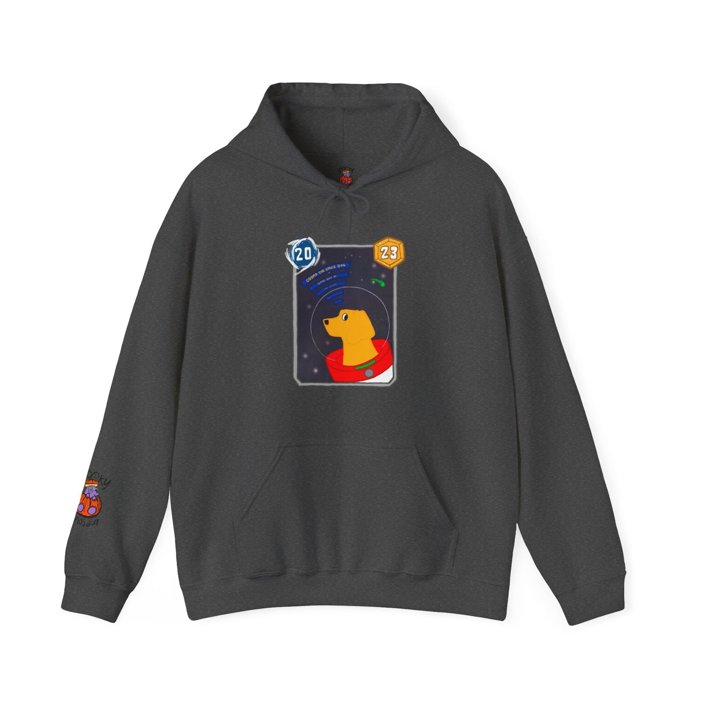 Snap Kang x Spooky Dino Marvel Snap inspired Cosmo Card (Good Boy Variant) - Unisex Heavy Blend™ Hooded Sweatshirt