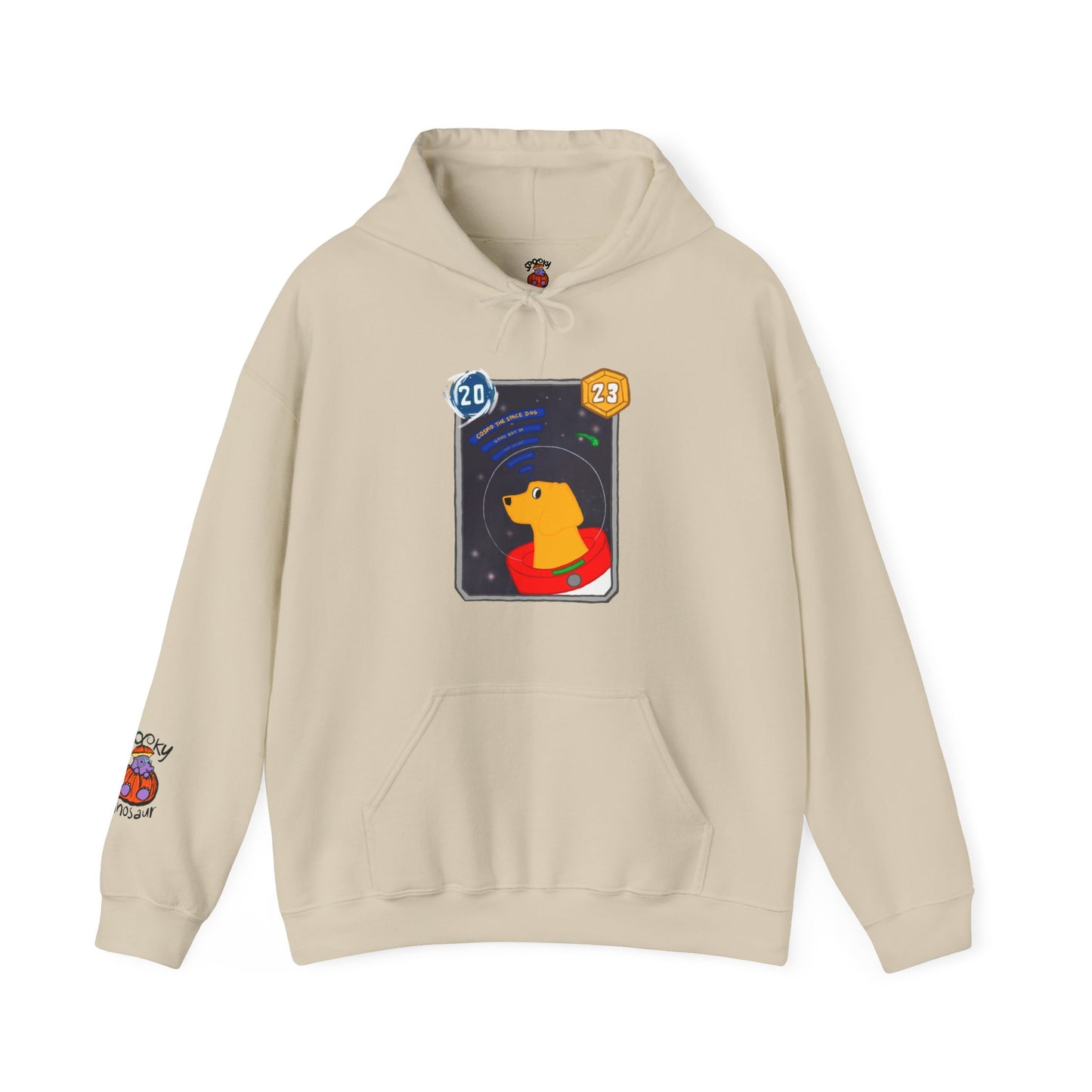 Snap Kang x Spooky Dino Marvel Snap inspired Cosmo Card (Good Boy Variant) - Unisex Heavy Blend™ Hooded Sweatshirt