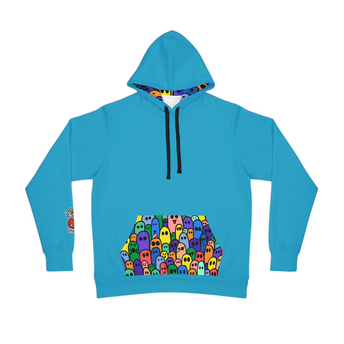 Polyester Spandex Hoodie | Unisex Long Sleeve Hoodie | Spooky Dinosaur