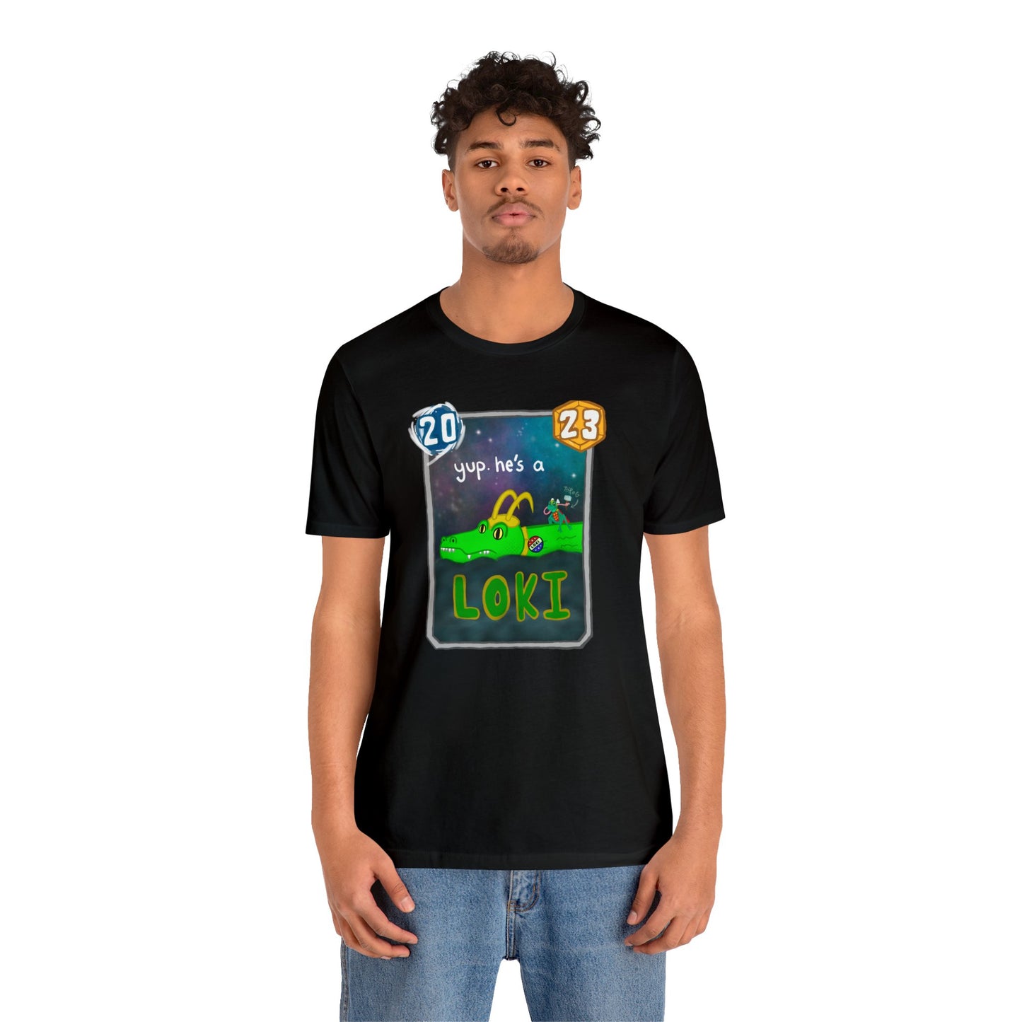 Snap Kang x Spooky Dino Marvel Snap inspired Alligator Loki Card - Unisex Jersey Short Sleeve Tee