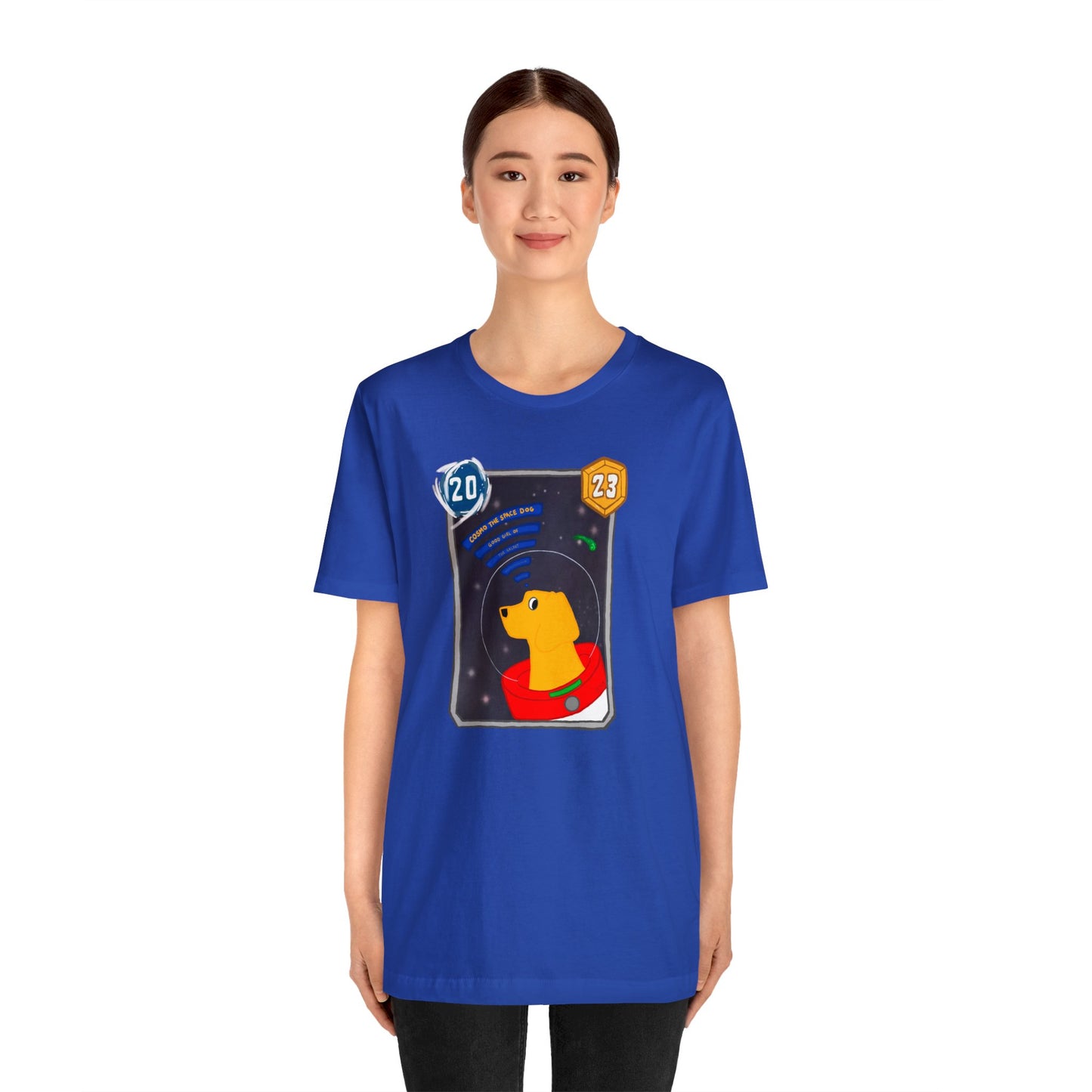 Snap Kang x Spooky Dino Marvel Snap inspired Cosmo Card (Good Girl Variant) - Unisex Jersey Short Sleeve Tee