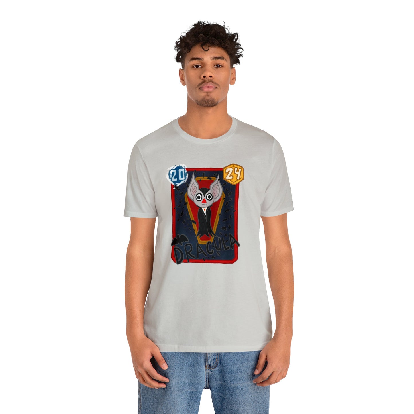 Snap Kang x Spooky Dino Marvel Snap inspired Dracula Card - Unisex Jersey Short Sleeve Tee