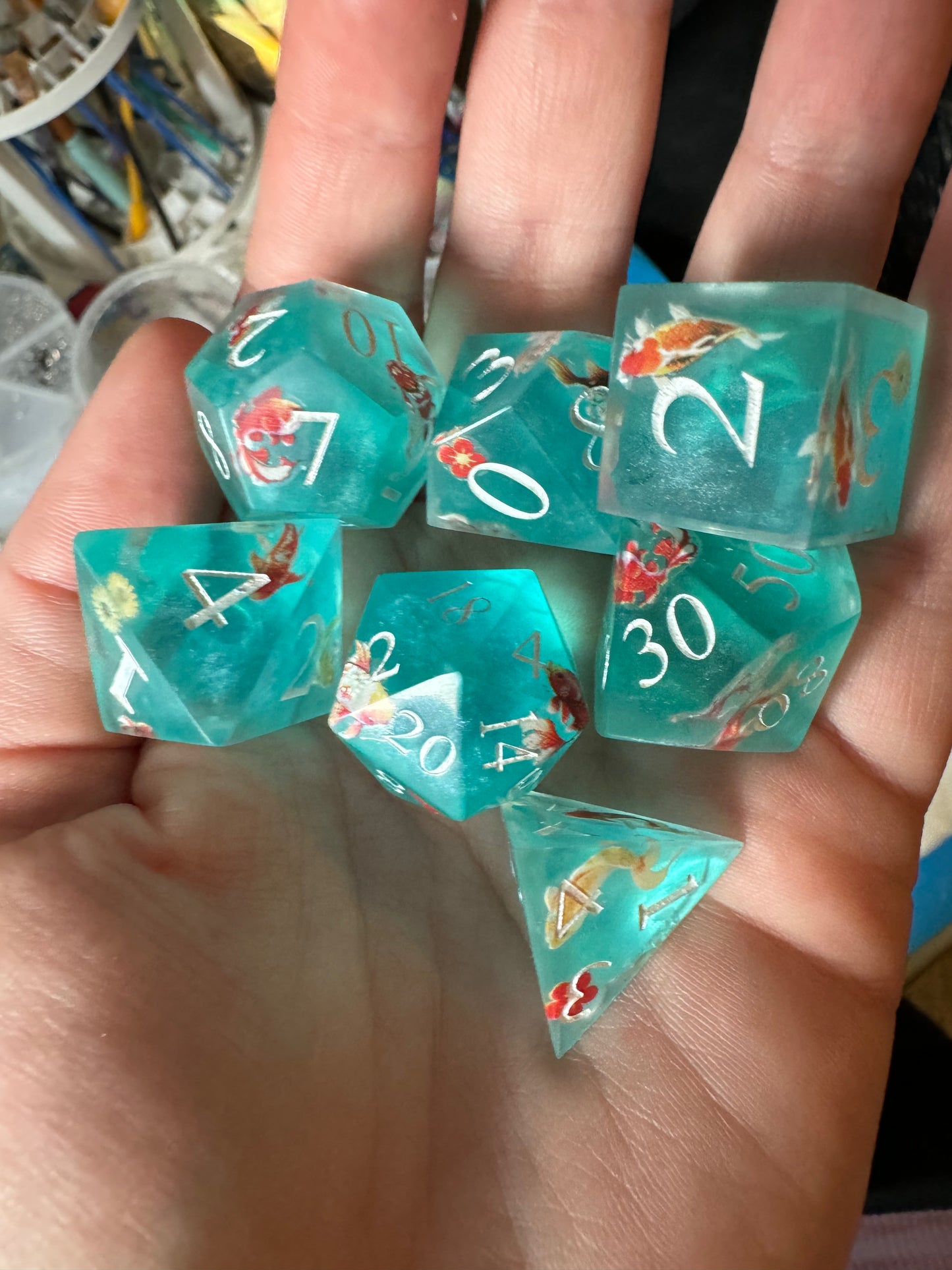 Koi Pond Gaming Dice Set