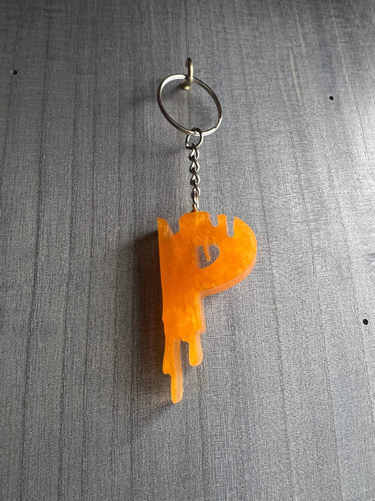 Dripping Letter Keychain