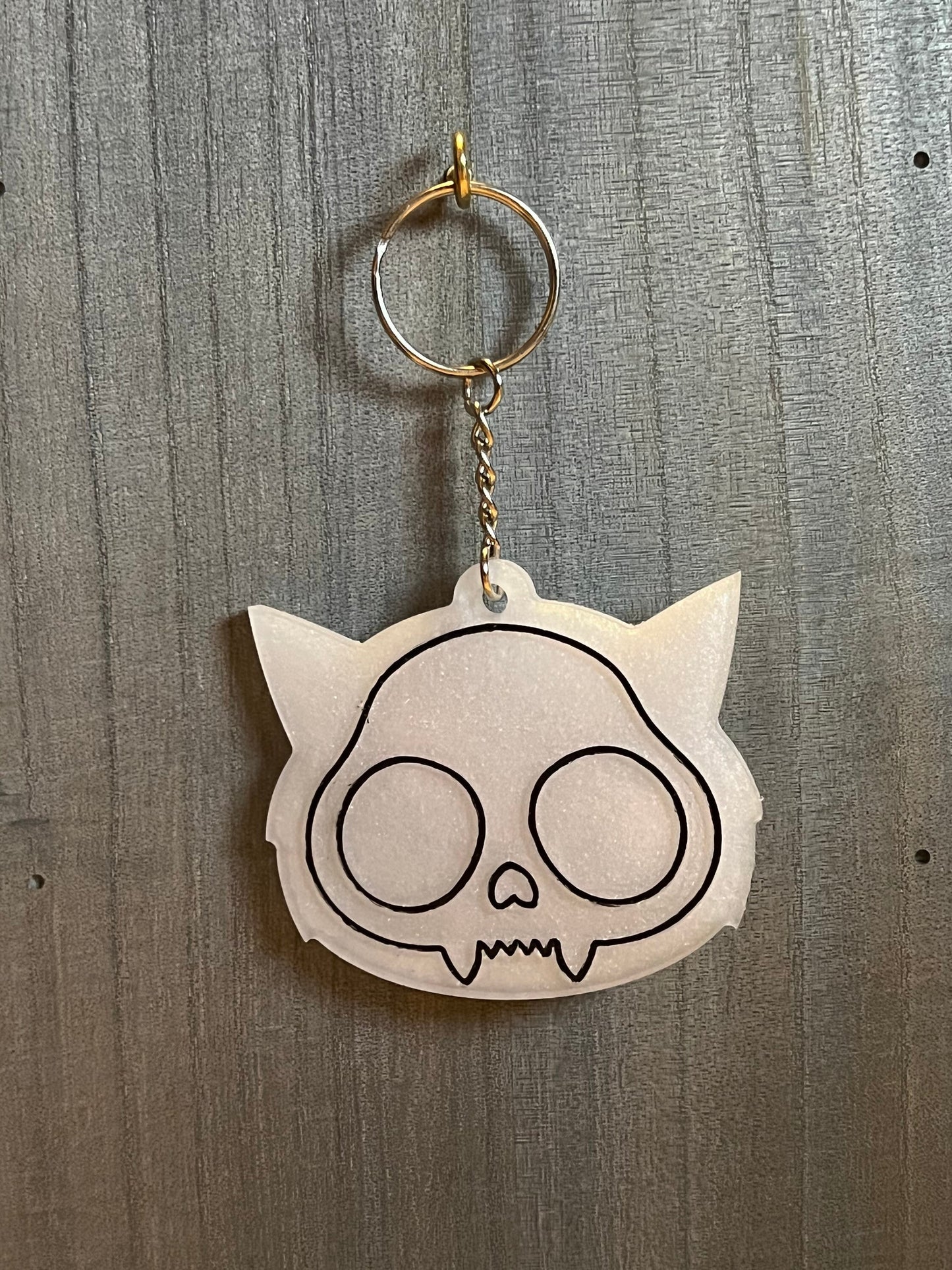 Cat Skull Keychain