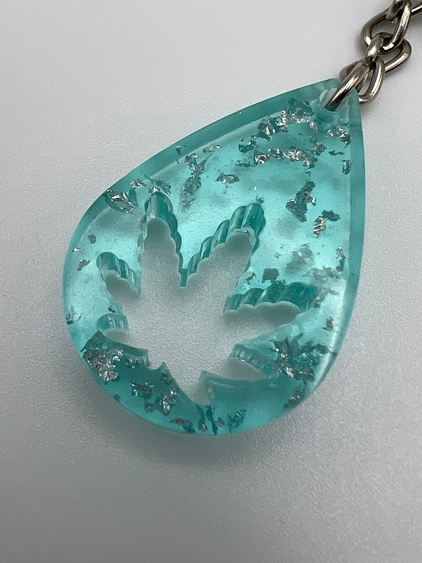 Cannabis Leaf Cutout Keychain with Clip