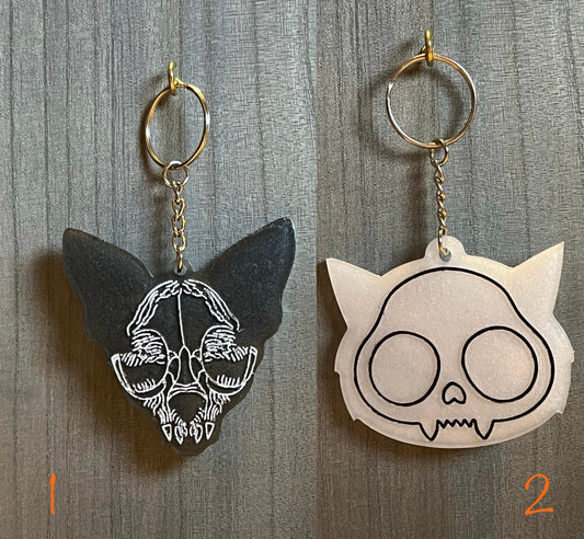 Cat Skull Keychain