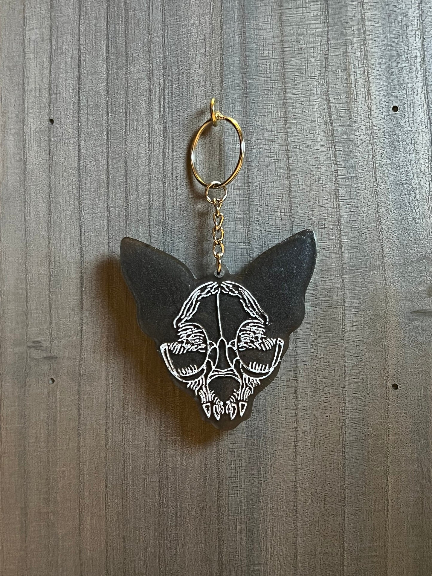 Cat Skull Keychain