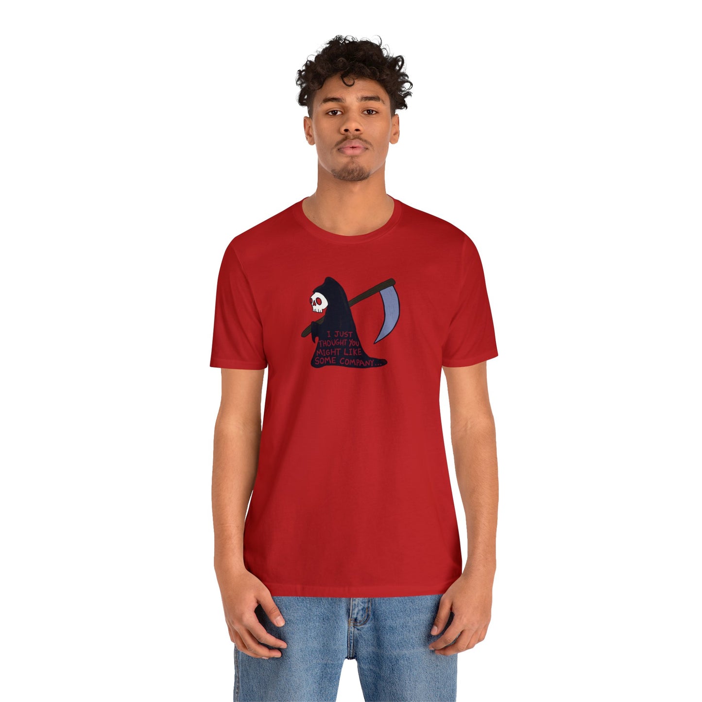 "The Lonely Reaper" Spooky Dino Original - Unisex Jersey Short Sleeve Tee