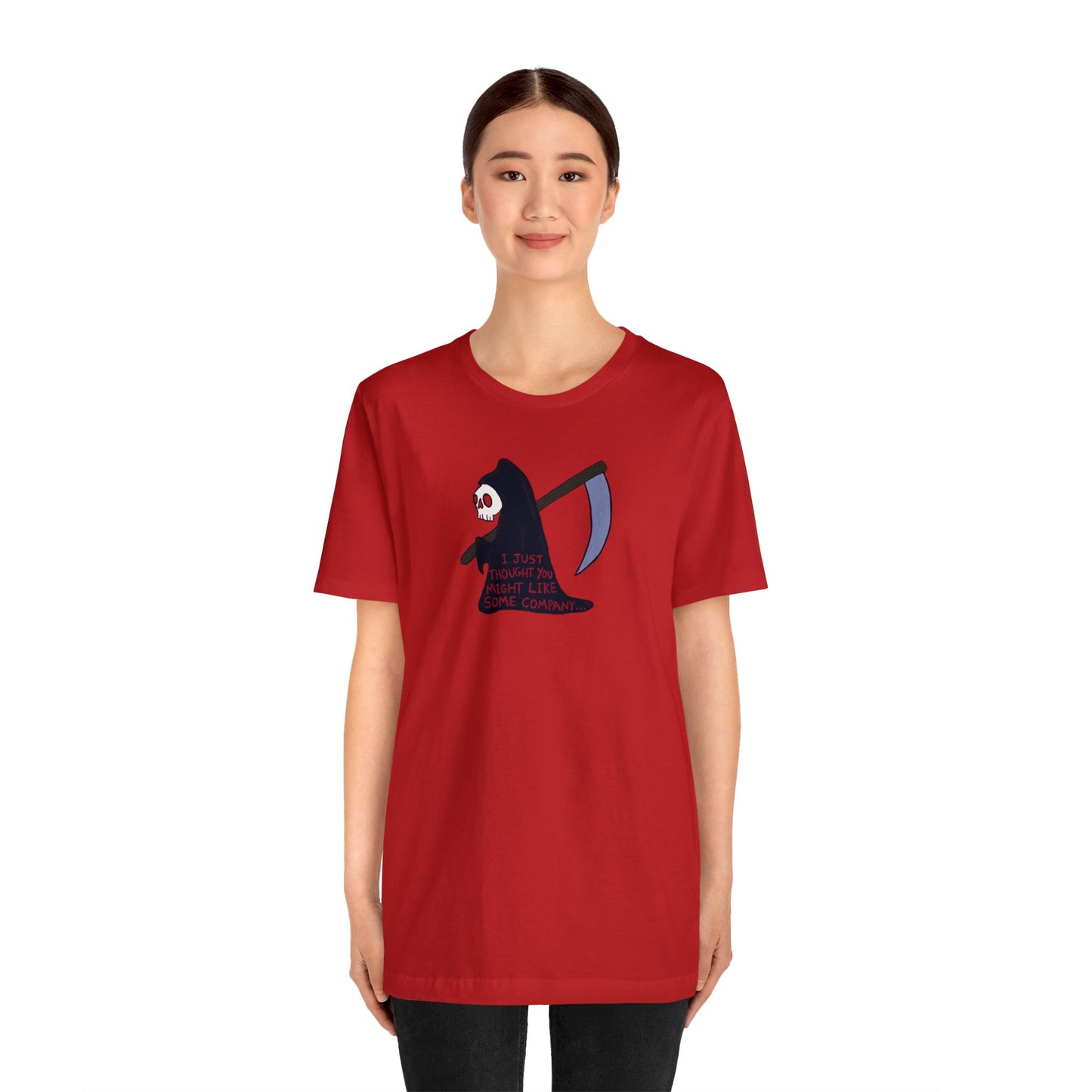 "The Lonely Reaper" Spooky Dino Original - Unisex Jersey Short Sleeve Tee