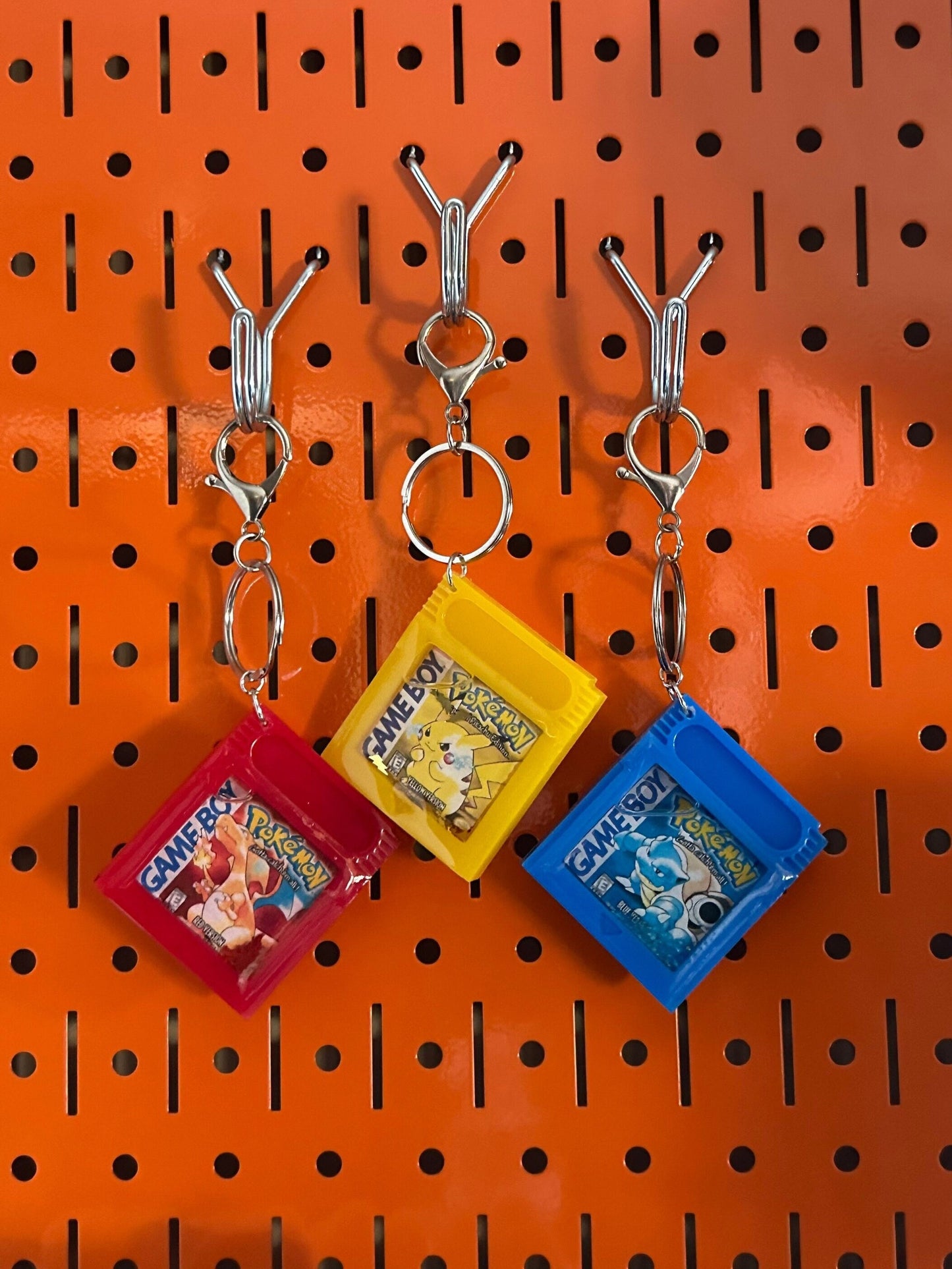 Pokémon Red Yellow Blue Game Cartridge Keychains